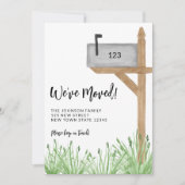 Wasserfarben-Mailbox, die wir bewegt haben Ankündigung (Vorderseite)