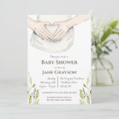 Wasserfarben-Mama-to-be-Geschlecht-Neutral-Babydus Einladung (Stehend Vorderseite)