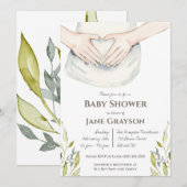 Wasserfarben-Mama-to-be-Geschlecht-Neutral-Babydus Einladung (Vorne/Hinten)