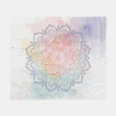 Wasserfarben-Mandala-Wurfdecke Fleecedecke (Vorderseite (Horizontal))