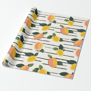 Wasserfarben-Mango-Muster mit grünen Blätter (2) Geschenkpapier