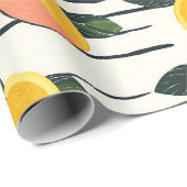 Wasserfarben-Mango-Muster mit grünen Blätter (2) Geschenkpapier (Rolleneckpunkt)