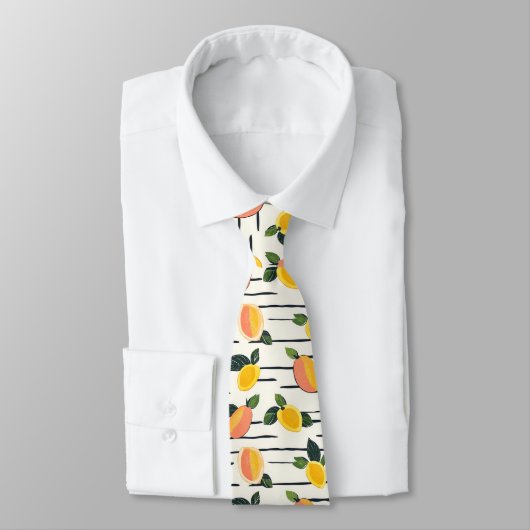 Wasserfarben-Mango-Muster mit grünen Blätter (2) Krawatte (Gebunden)