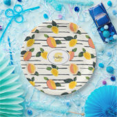 Wasserfarben-Mango-Muster mit grünen Blätter (2) Pappteller (Party)