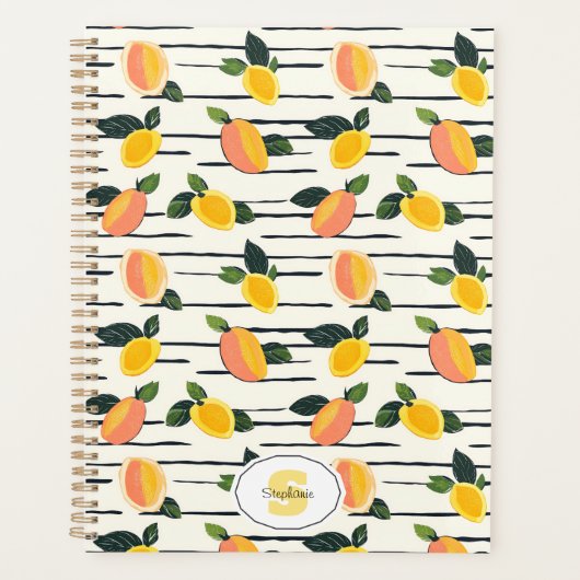 Wasserfarben-Mango-Muster mit grünen Blätter (2) Planer (Vorderseite)