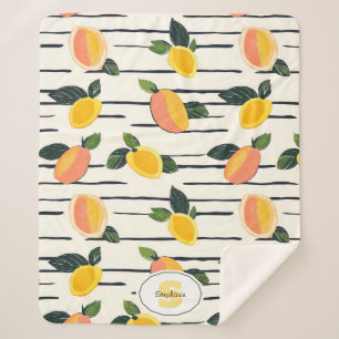 Wasserfarben-Mango-Muster mit grünen Blätter (2) Sherpadecke