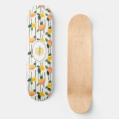 Wasserfarben-Mango-Muster mit grünen Blätter (2) Skateboard (Vorderseite)