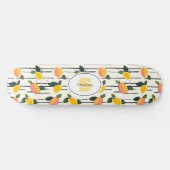 Wasserfarben-Mango-Muster mit grünen Blätter (2) Skateboard (Horizontal)