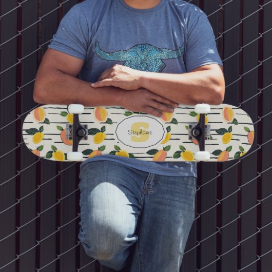Wasserfarben-Mango-Muster mit grünen Blätter (2) Skateboard (Außenbereich 3)
