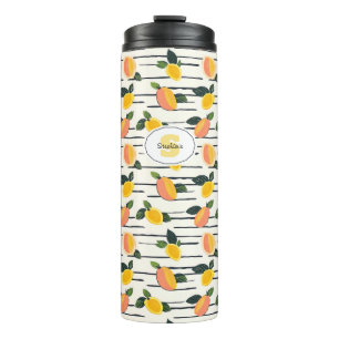 Wasserfarben-Mango-Muster mit grünen Blätter (2) Thermosbecher