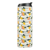 Wasserfarben-Mango-Muster mit grünen Blätter (2) Thermosbecher (Nach links gedreht)