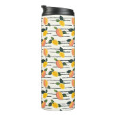 Wasserfarben-Mango-Muster mit grünen Blätter (2) Thermosbecher (Nach rechts gedreht)