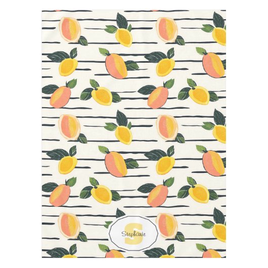 Wasserfarben-Mango-Muster mit grünen Blätter (2) Tischdecke (Vorderseite)