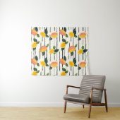 Wasserfarben-Mango-Muster mit grünen Blätter (2) Wandteppich (Beispiel (Horizontal))