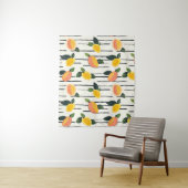 Wasserfarben-Mango-Muster mit grünen Blätter (2) Wandteppich (Beispiel)