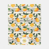 Wasserfarben-Mango-Muster mit grünen Blätter Fleecedecke (Vorderseite)