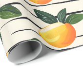 Wasserfarben-Mango-Muster mit grünen Blätter Geschenkpapier (Rolleneckpunkt)