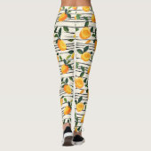 Wasserfarben-Mango-Muster mit grünen Blätter Leggings (Rückseite)
