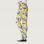Wasserfarben-Mango-Muster mit grünen Blätter Leggings (Links)