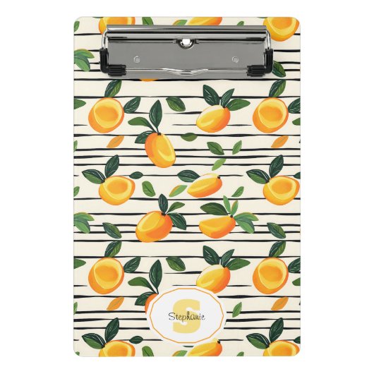 Wasserfarben-Mango-Muster mit grünen Blätter Mini Klemmbrett (Vorderseite)
