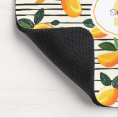 Wasserfarben-Mango-Muster mit grünen Blätter Mousepad (Ecke)