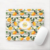 Wasserfarben-Mango-Muster mit grünen Blätter Mousepad (Mit Mouse)