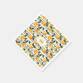 Wasserfarben-Mango-Muster mit grünen Blätter Serviette (Ecke)