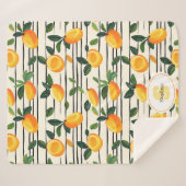 Wasserfarben-Mango-Muster mit grünen Blätter Sherpadecke (Vorderseite (Horizontal))