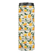Wasserfarben-Mango-Muster mit grünen Blätter Thermosbecher (Rückseite)
