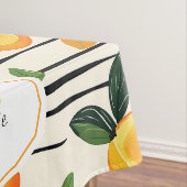 Wasserfarben-Mango-Muster mit grünen Blätter Tischdecke (Beispiel)