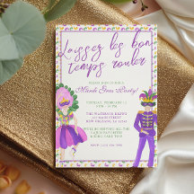 Wasserfarben-Mardi-Gras-Maskenball-Party