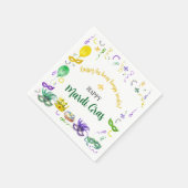 Wasserfarben-Mardi-Gras-Objekte-Party Serviette (Ecke)