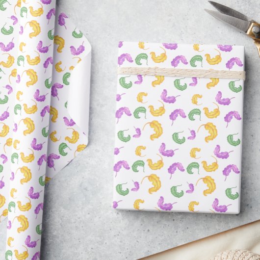 Wasserfarben-Mardi-Gras-Party Geschenkpapier