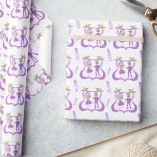 Wasserfarben-Mardi-Gras-Party Geschenkpapier