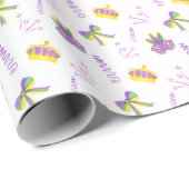 Wasserfarben-Mardi-Gras-Party Geschenkpapier (Rolleneckpunkt)
