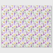 Wasserfarben-Mardi-Gras-Party Geschenkpapier (Flach)