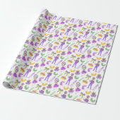 Wasserfarben-Mardi-Gras-Party Geschenkpapier (Ungerollt)