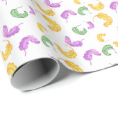 Wasserfarben-Mardi-Gras-Party Geschenkpapier (Rolleneckpunkt)
