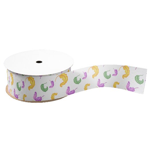 Wasserfarben-Mardi-Gras-Party Ripsband
