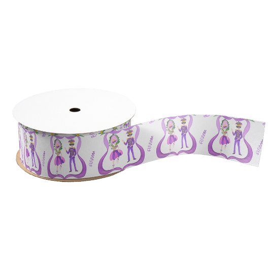 Wasserfarben-Mardi-Gras-Party Ripsband