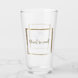 Wasserfarben, Marine und Blush Bridesmaid Glas