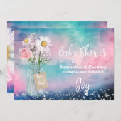 *~* Wasserfarben Mason Jar Rustic Baby Dusche Flor Einladung (Vorne/Hinten)