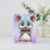 Wasserfarben-Maus-Grafik Postkarte (Stehend Vorderseite)