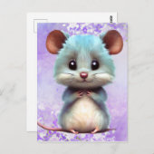 Wasserfarben-Maus-Grafik Postkarte (Vorne/Hinten)