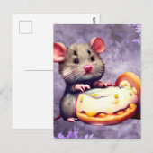 Wasserfarben-Maus-Grafik Postkarte (Vorne/Hinten)