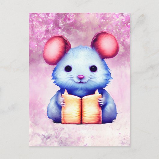 Wasserfarben-Maus-Grafik Postkarte (Vorderseite)