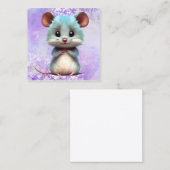 Wasserfarben-Maus-Grafik Quadratische Visitenkarte (Vorne/Hinten)