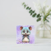 Wasserfarben-Maus-Grafik Quadratische Visitenkarte (Stehend Vorderseite)