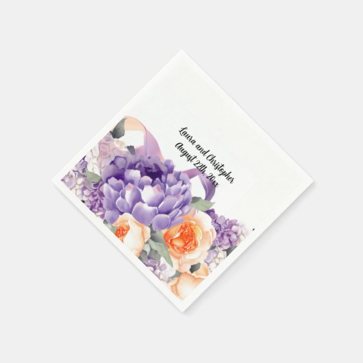 Wasserfarben, Mauve und Peach Papier Napkins Serviette (Ecke)