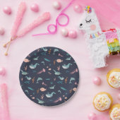 Wasserfarben Meerestiere Blaues Muster Pappteller (Party)